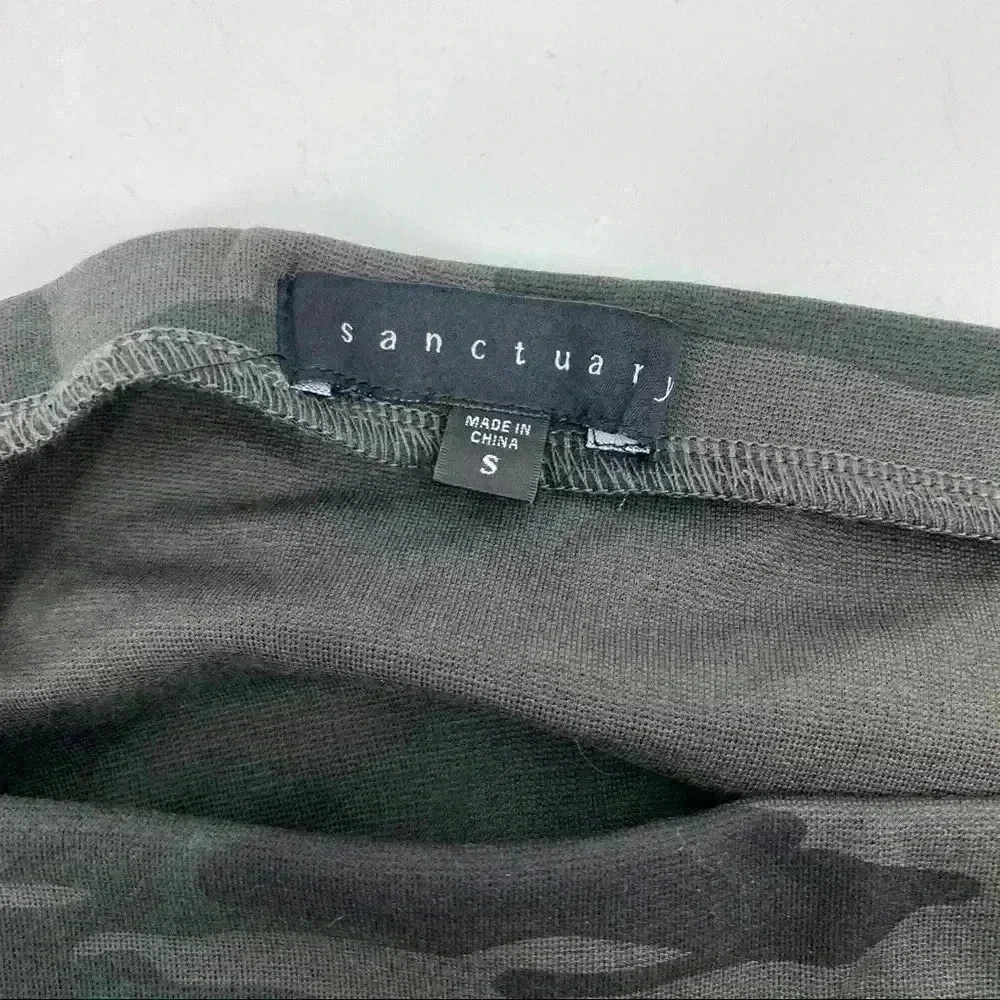 Sanctuary Camo Print Stretch Midi Ponte Pencil‎ Women's Skirt Size Small